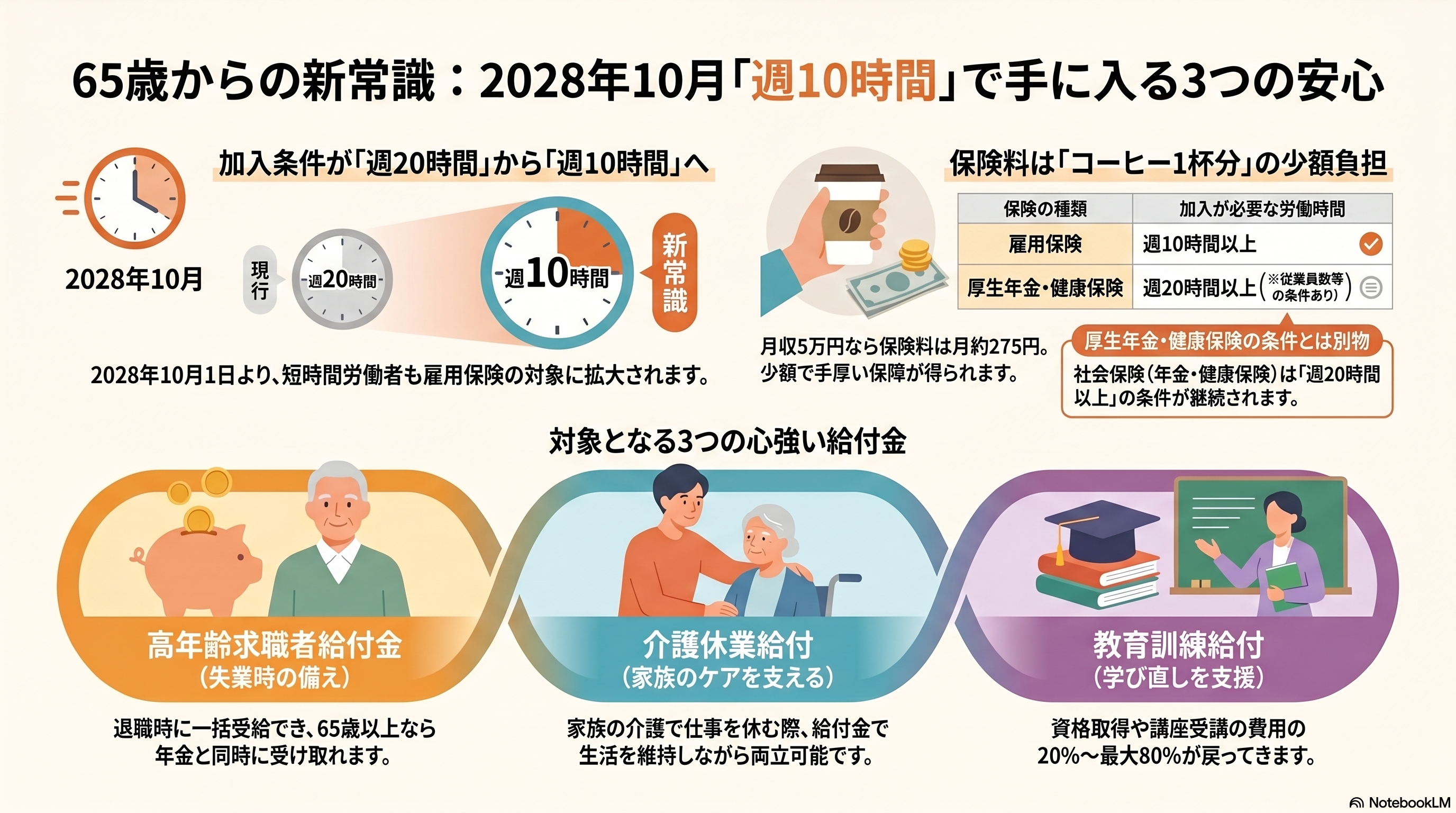 2028年10月から雇用保険が週10時間以上に拡大